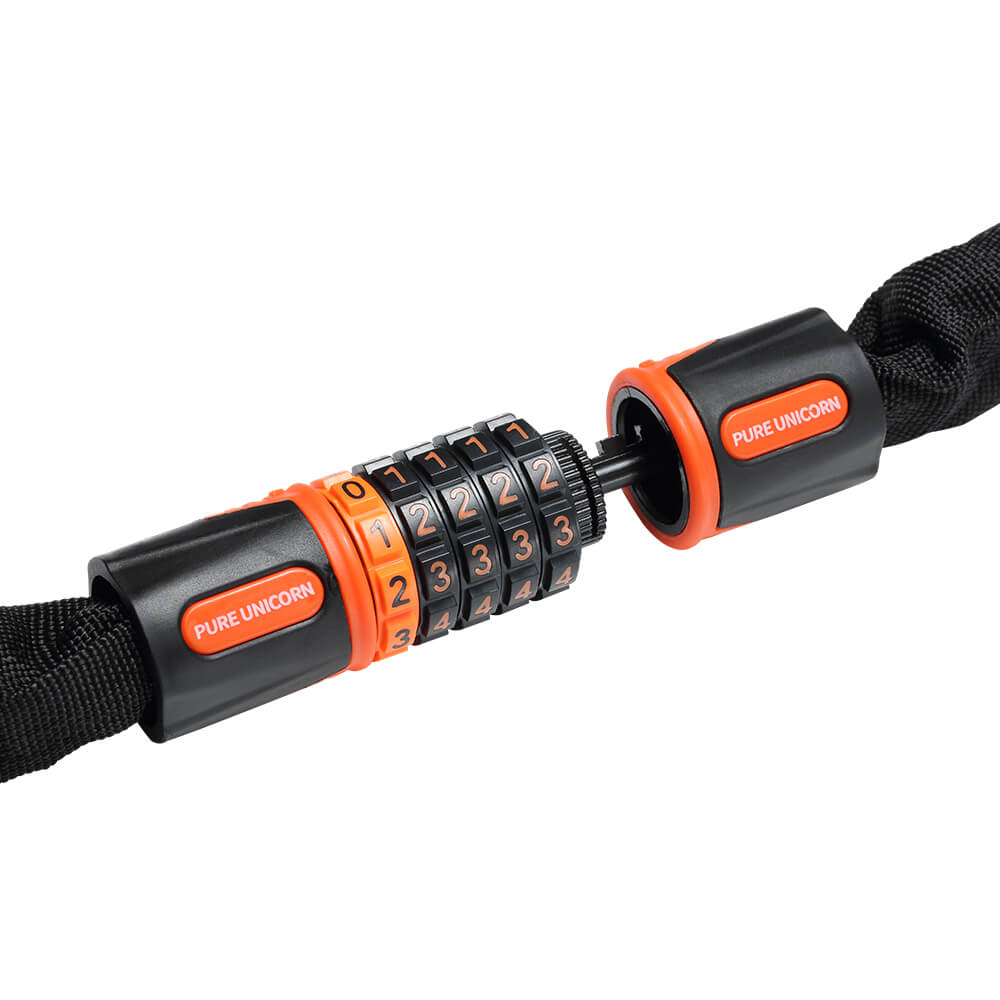 Heavy-Duty Chain Lock with Code – Nylon Sleeve & Resettable 5-Digit Security