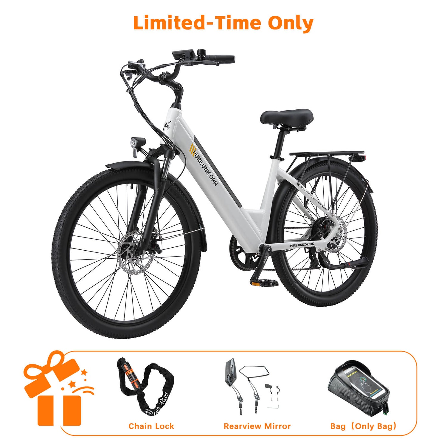 PURE UNICORN U2 48V 750W 12.8Ah Step-Through Electric Bike