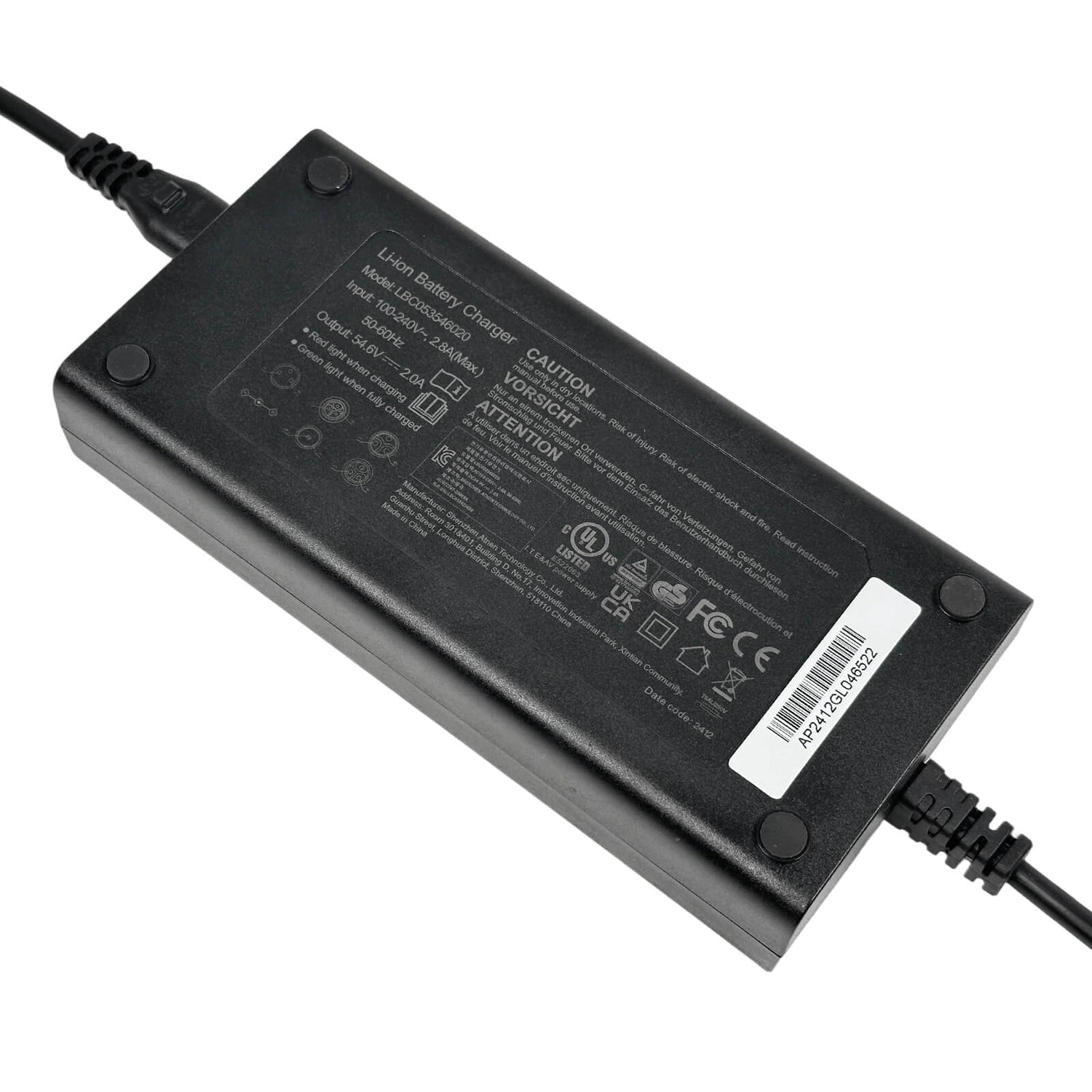 48V 2.0A Charger for PURE UNICORN U2/ U3/ U5 E-Bike